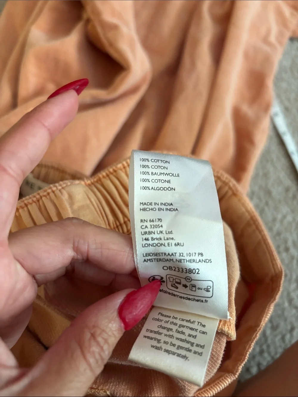 We The Free Peach Wide-Leg Corduroy Pants size XS